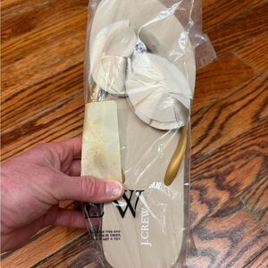 J. Crew Cream Bow Sandals